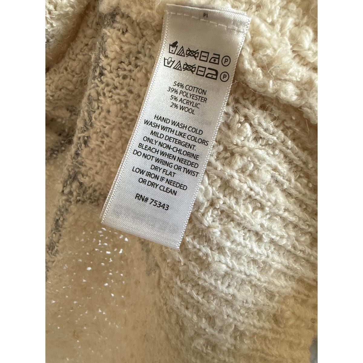 Joie Cardigan Sweater Cream/Gray Strips Size Medium