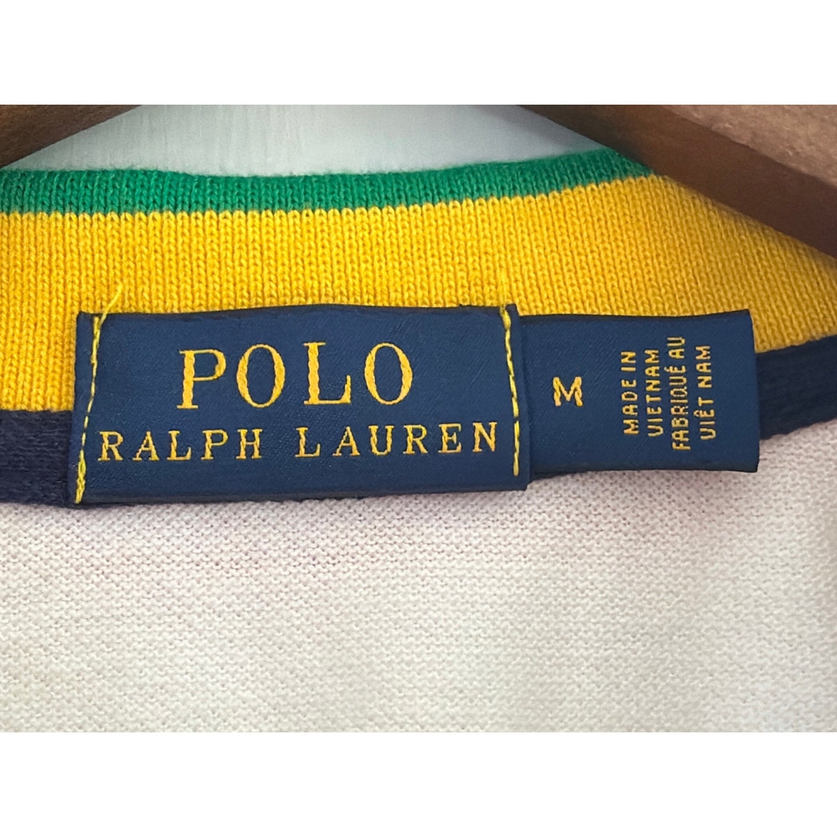 Polo Ralph Lauren US Open Big Pony Tennis Polo Shirt White Multicolor Collar Med