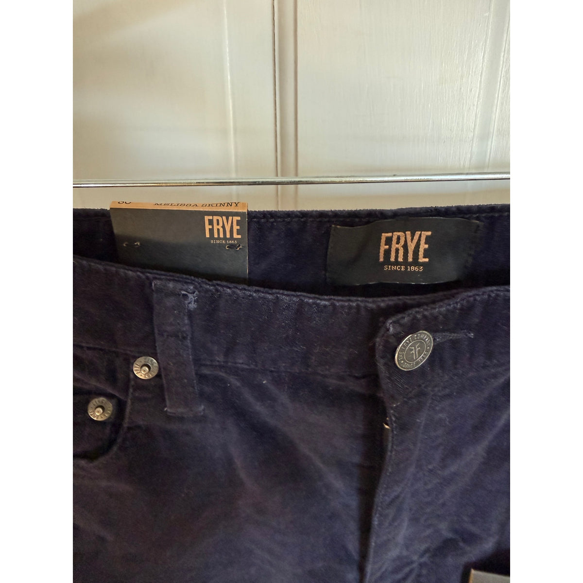 Frye Melissa Skinny High Rise Navy Blue Pants velvet NWT SIZE 30