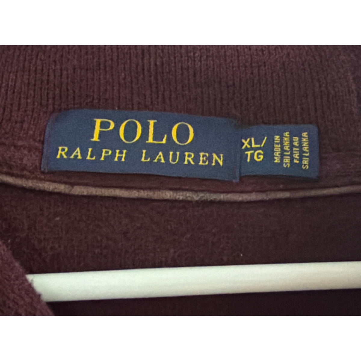 Polo Ralph Lauren Men's Burgundy Collar Pullover Sweater Size XL