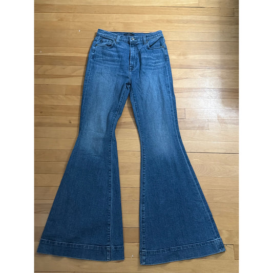 7 For All Mankind High-Rise Black Faux Leather Split Hem Pants Size Small