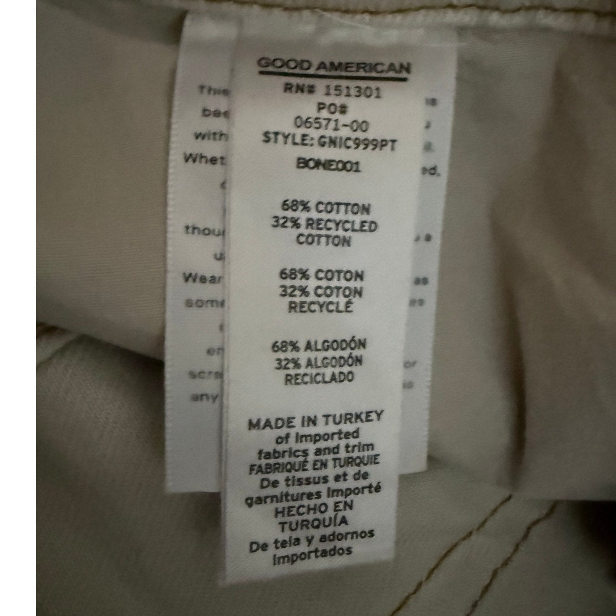 Good American Good 90’s Icon Straight Leg Jeans - Size 8 - Bone White -