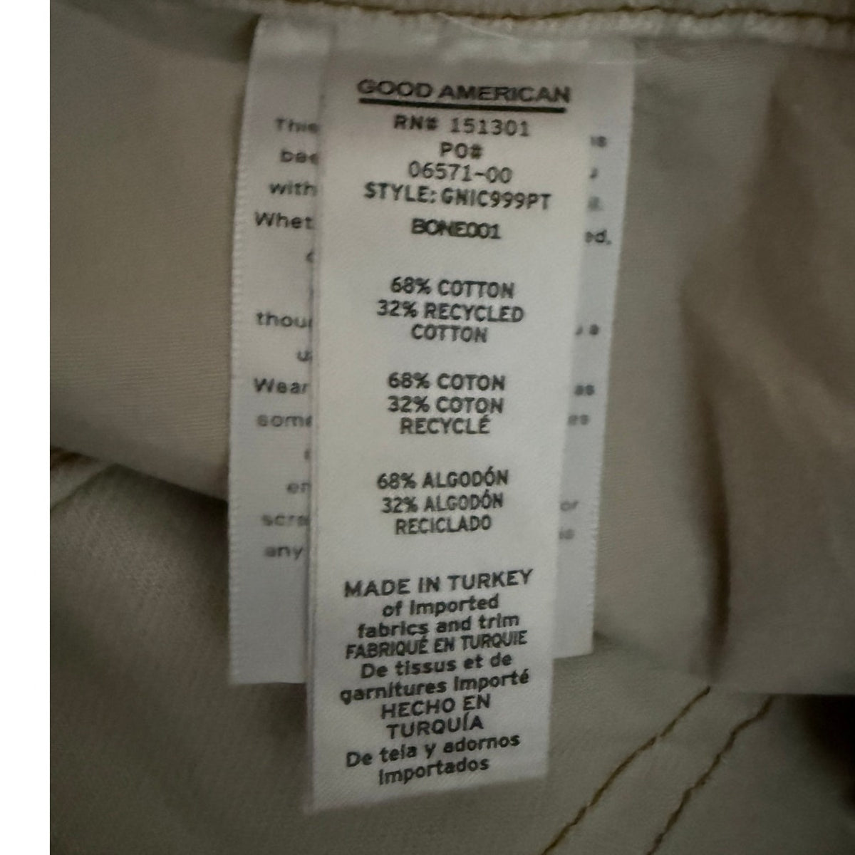Good American Good 90’s Icon Straight Leg Jeans - Size 8 - Bone White -