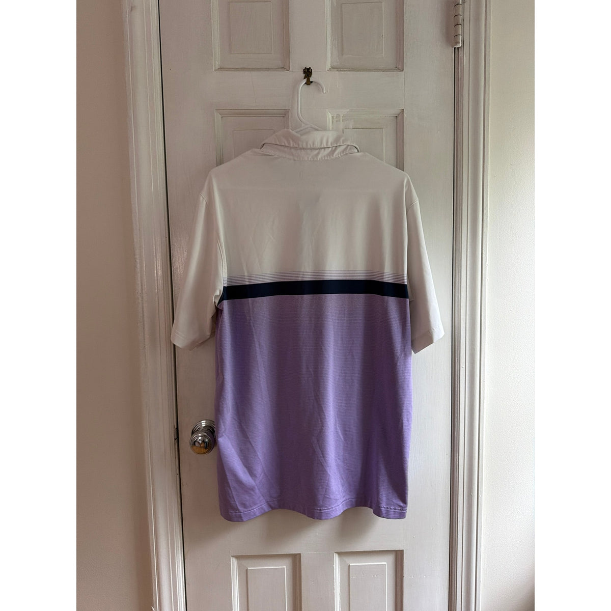 Walter Hagen Golf Polo Shirt Men's MEDIUM Purple White