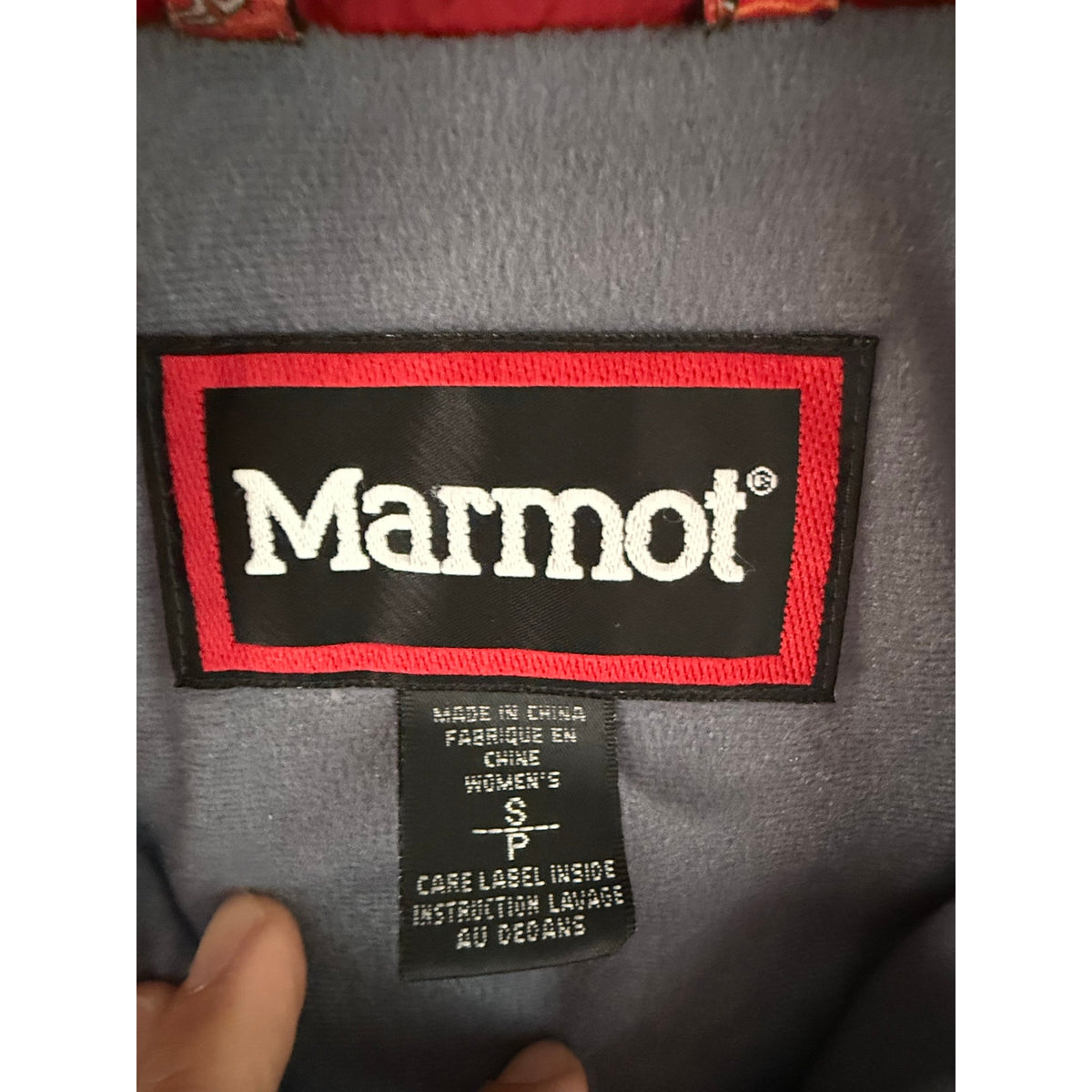 Marmot Puffer Jacket Small Red Diamond Quilted Zip Insulated