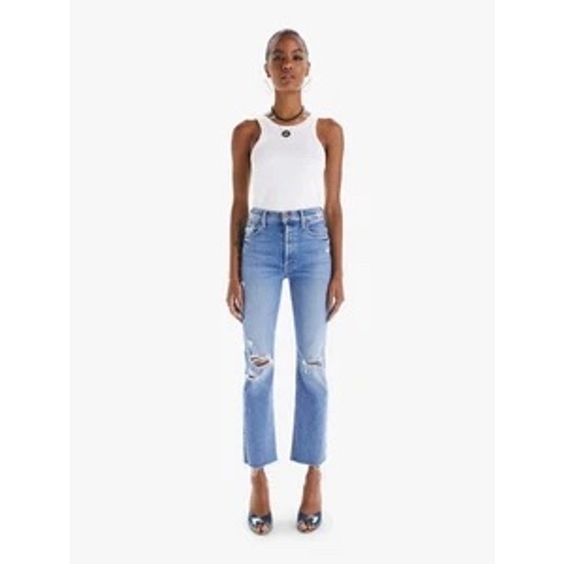 MOTHER The Tripper Ankle Fray Jeans Play Like a Pirate High Rise Crop 25