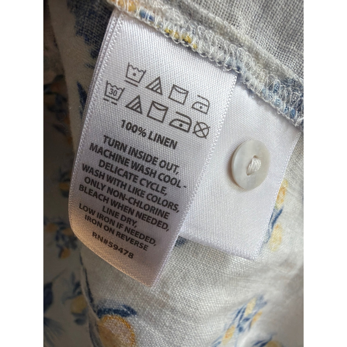 Isaac Mizrahi New York Women's 100% Linen Bird & Floral Print Button Front Shirt - 1X 