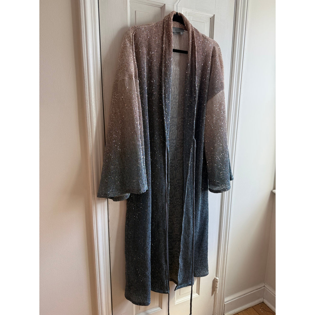 Anthropologie Sparkly Sequin Long Cardigan One Size - Stevie Nicks Boho Duster