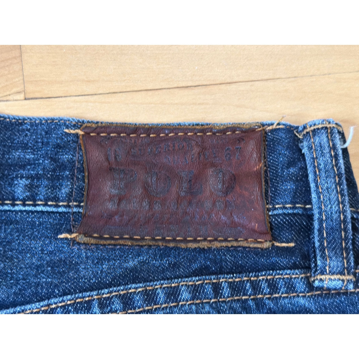 Vintage Polo Ralph Lauren Size 38 x 30  Blue Wide Leg Mens Jeans