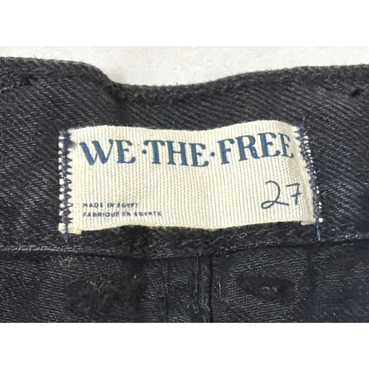 We The Free Free People Black Hem Distressed Denim 27 NWT