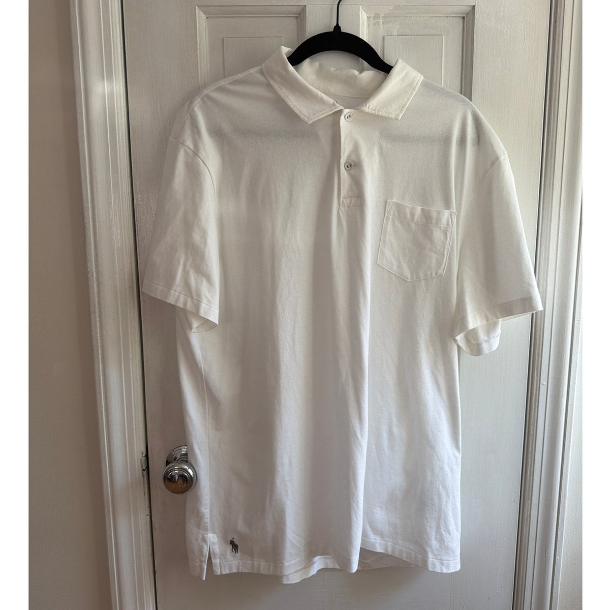 Polo Ralph Lauren XL White Polo Shirt Men's Gray Pony