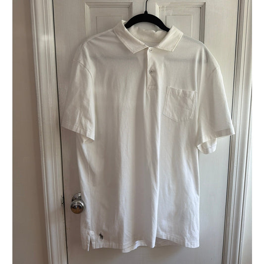Polo Ralph Lauren XL White Polo Shirt Men's Gray Pony