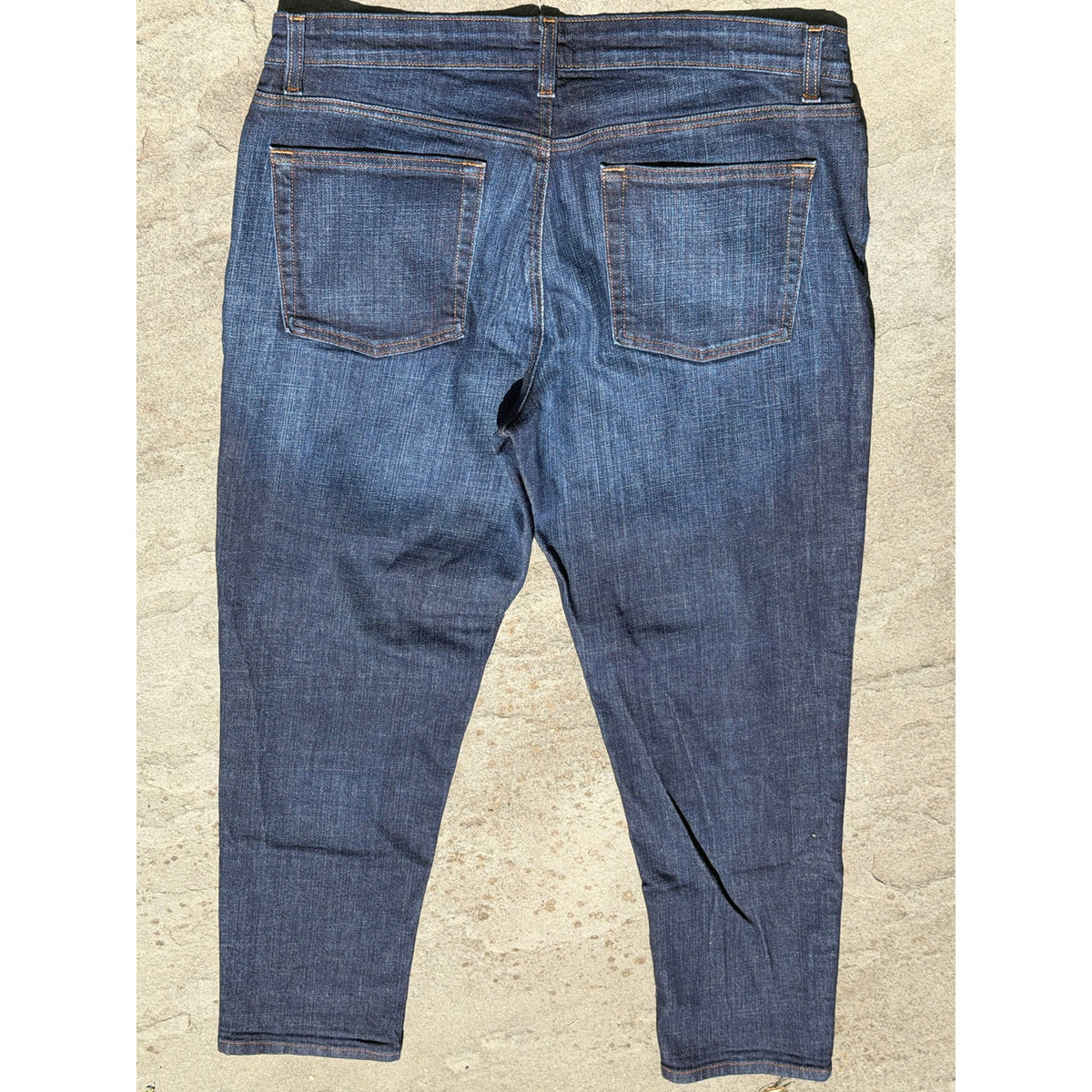 Eileen Fisher Dark Wash Stretch Ankle Slim Jeans Size 12