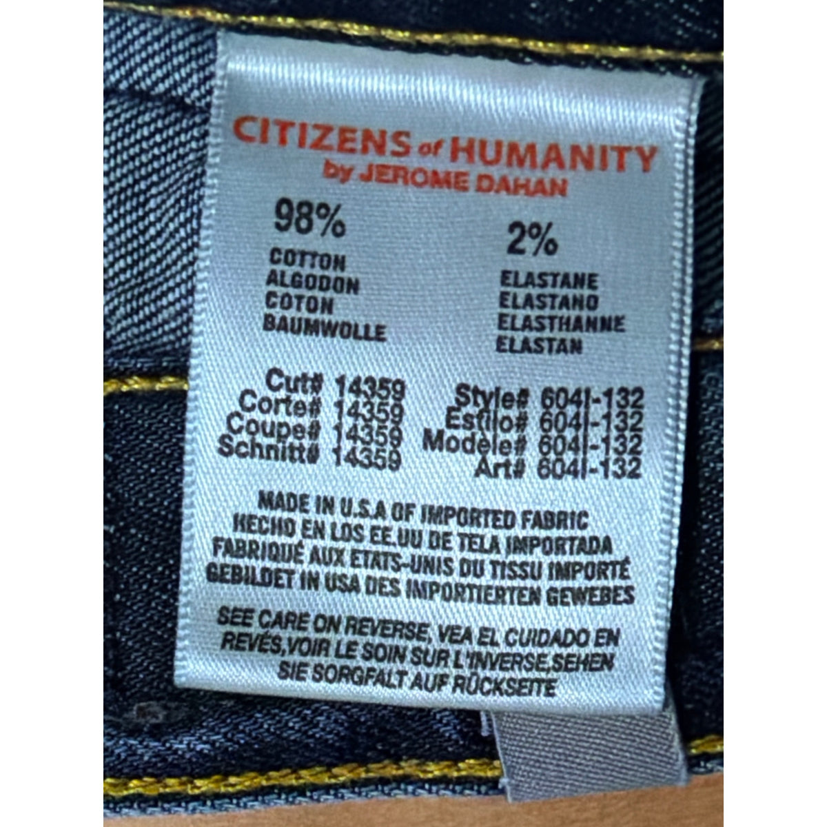Citizens of Humanity Size 23 Vintage Emerson Style MidRise Straight Leg Pants