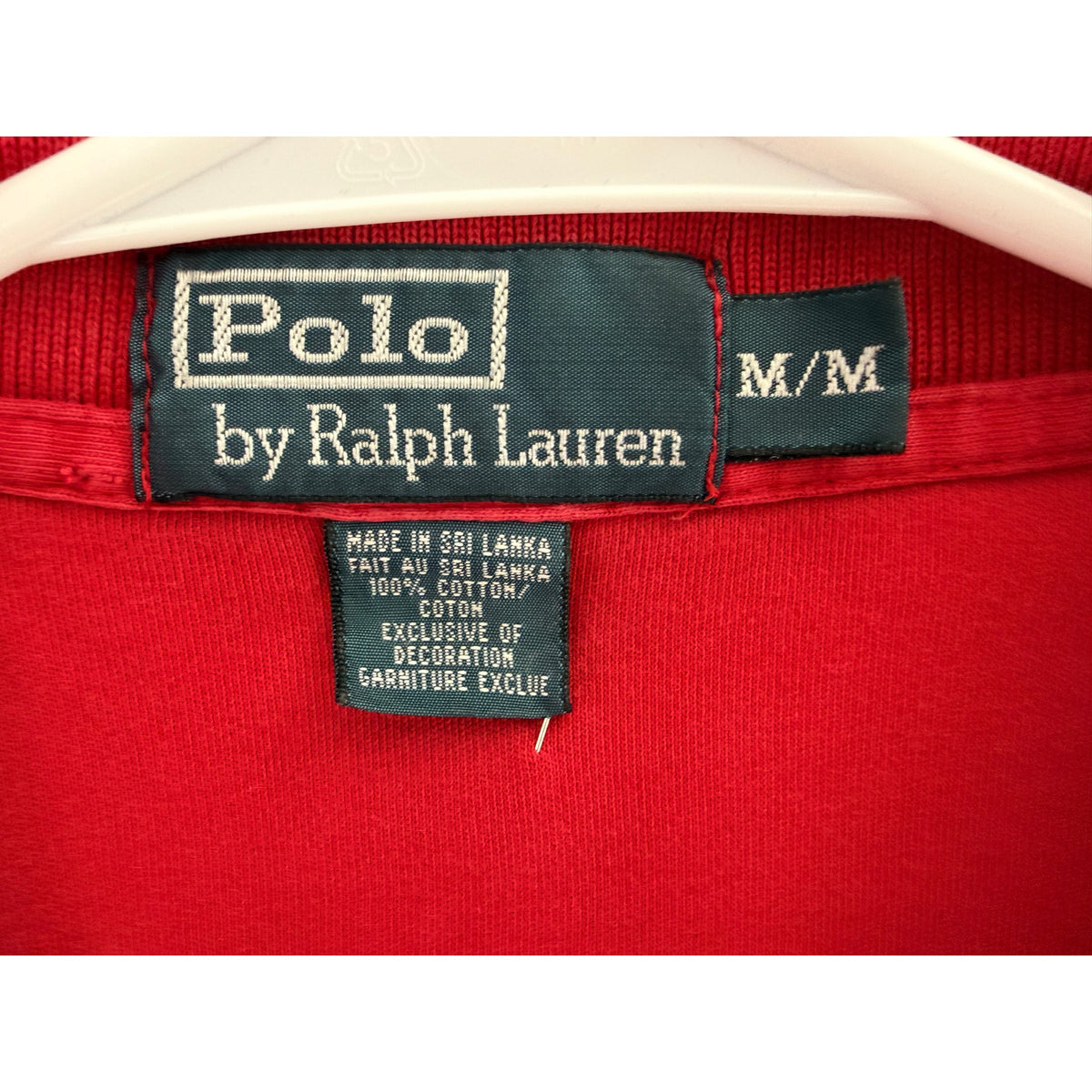 Vintaga Polo Ralph Lauren Polo Red Shirt Men's Blue Pony - Medium