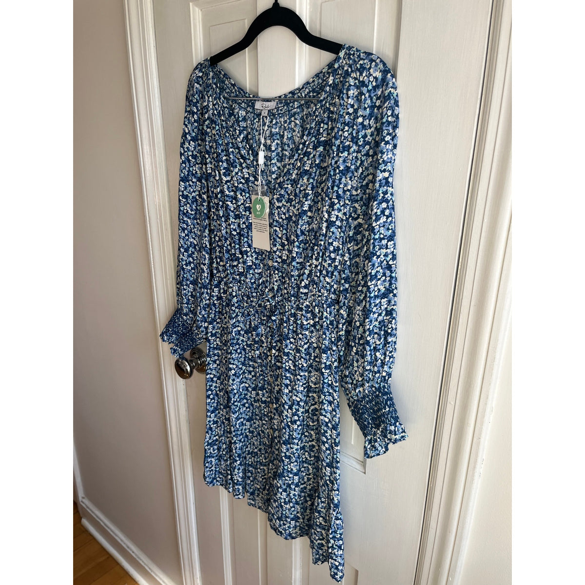 NWT RAILS Eliza Ice Chrysanthemum Blue Floral Button Down Dress - Size S