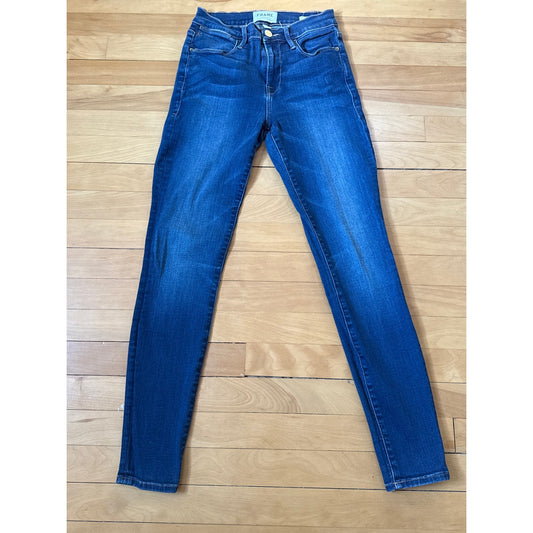 Frame Le High Skinny Jeans Size 26 Columbia Road Dark Wash Stretch Premium EUC