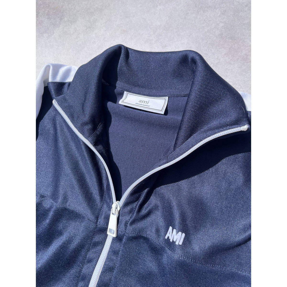 ⚓️ AMI Alexandre Mattiussi Navy Zip Track Jacket • Size XS Mint