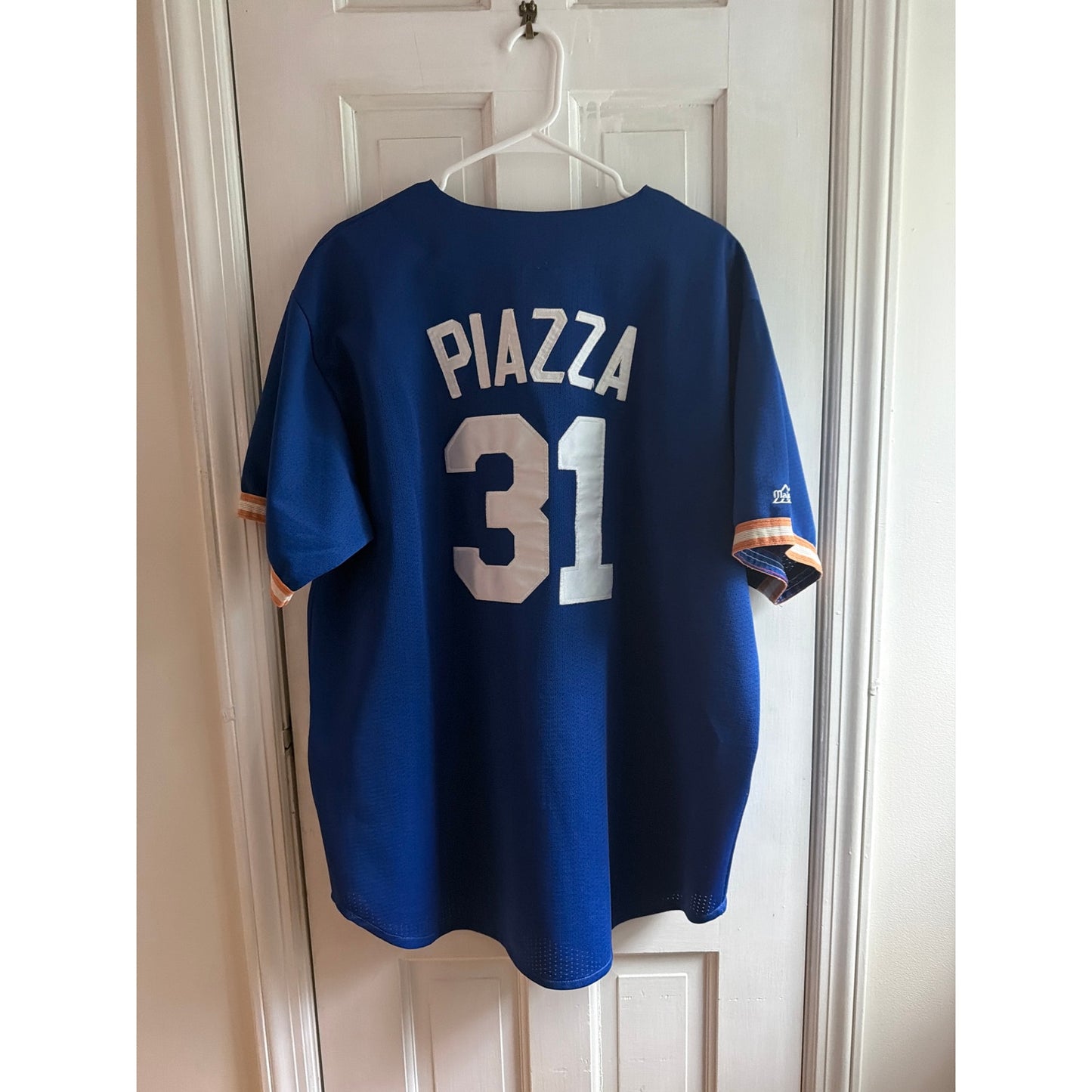 New York Mets Jersey Mens XL Mike Piazza 31 Blue Orange MLB Fan Apparel EUC