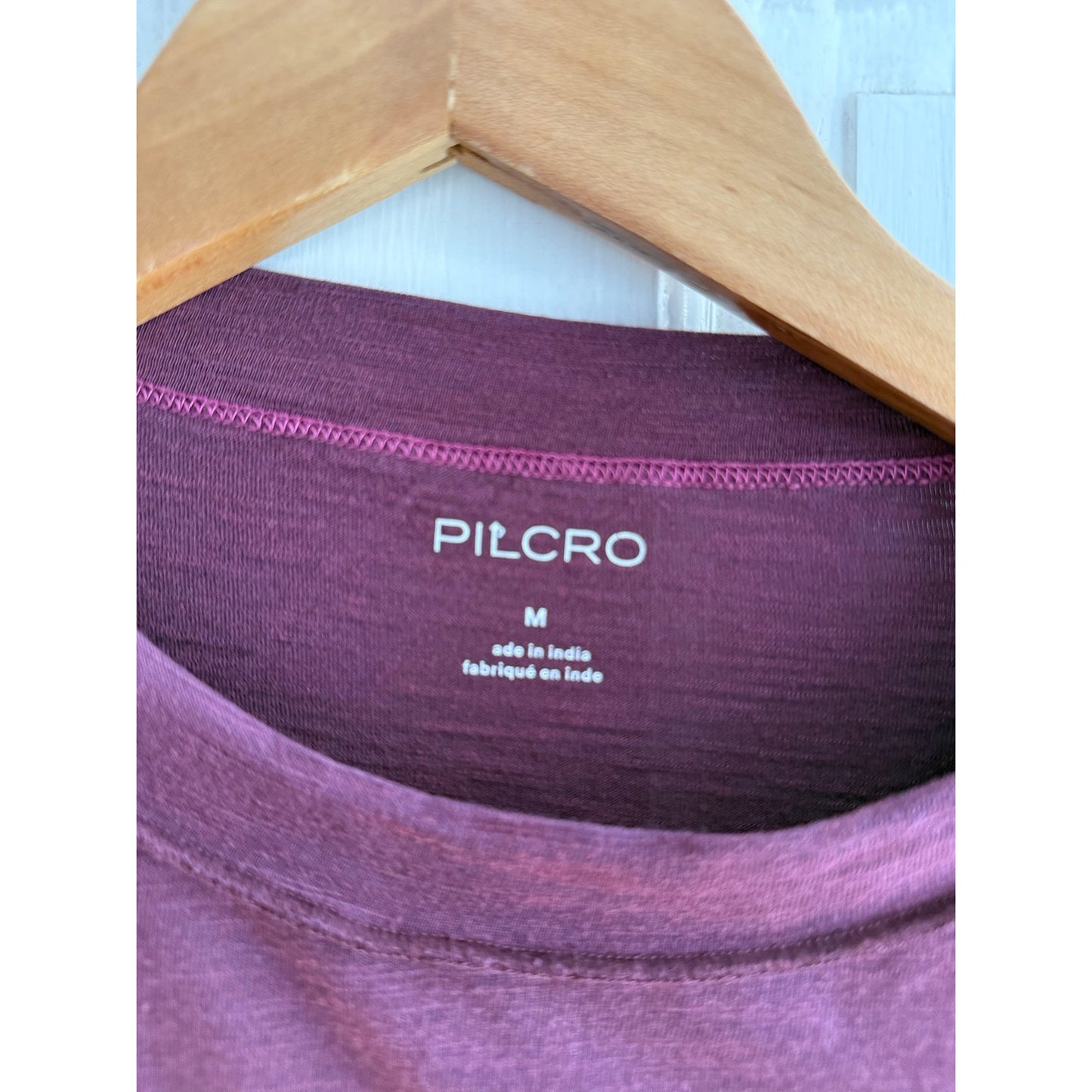 Pilcro Anthropologie Top Womens M Medium Wine Burgundy Ribbed Knit Blouse EUC
