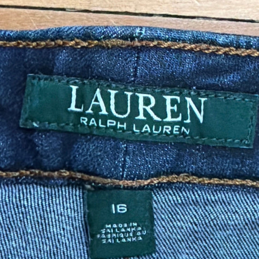 Polo Ralph Lauren Size 18 Premier Straight Curvy Dark Wash Mid Rise Jeans