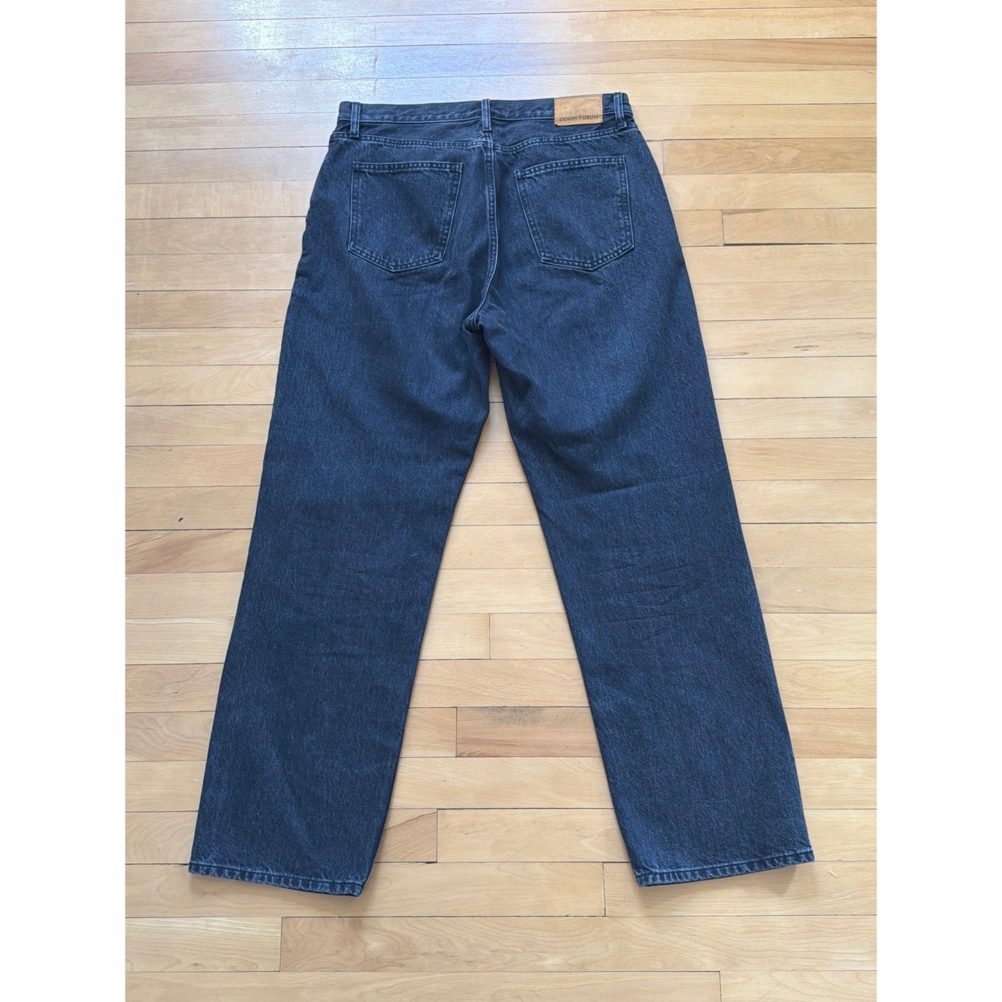 Denim Forum Size 31 The Marlo High-Rise Black Straight Leg Jeans