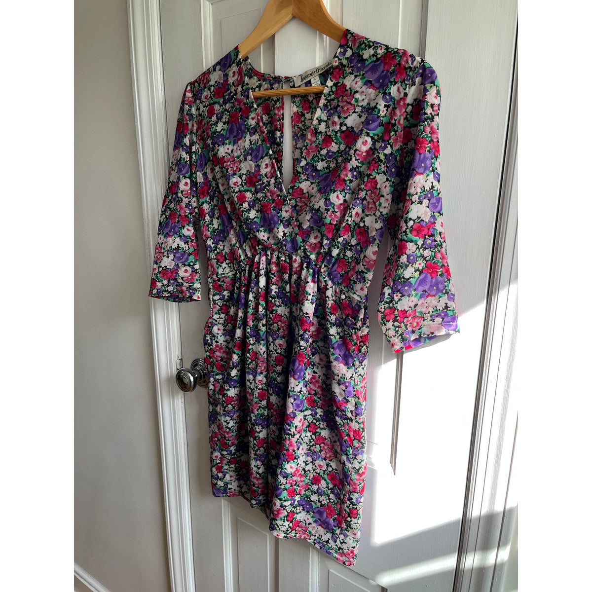 LOVERS + FRIENDS Floral Dusk Mini Dress Small - 💐 Open Back Boho Coquette ✨