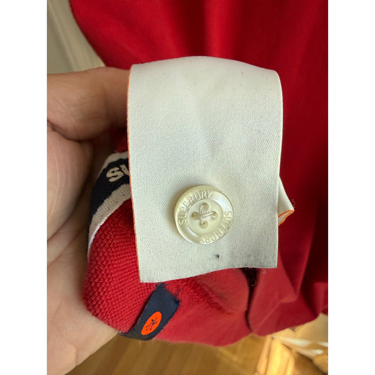 Vintage Superdry Large Red Classic Double Triple Polo
