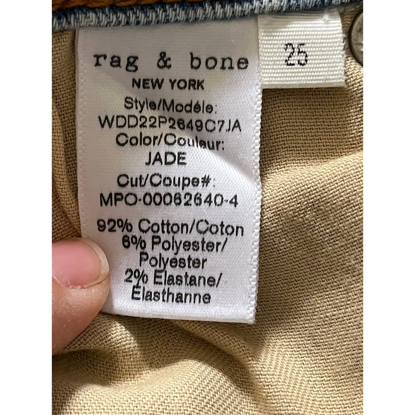 Rag & Bone Nina High Rise Ankle Flare Jeans Jade Light Wash Size 25