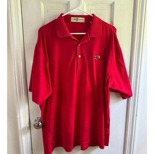 Vintage Fairway Greene Salem Witch Logo Red Polo Shirt Golf Mens Large L EUC