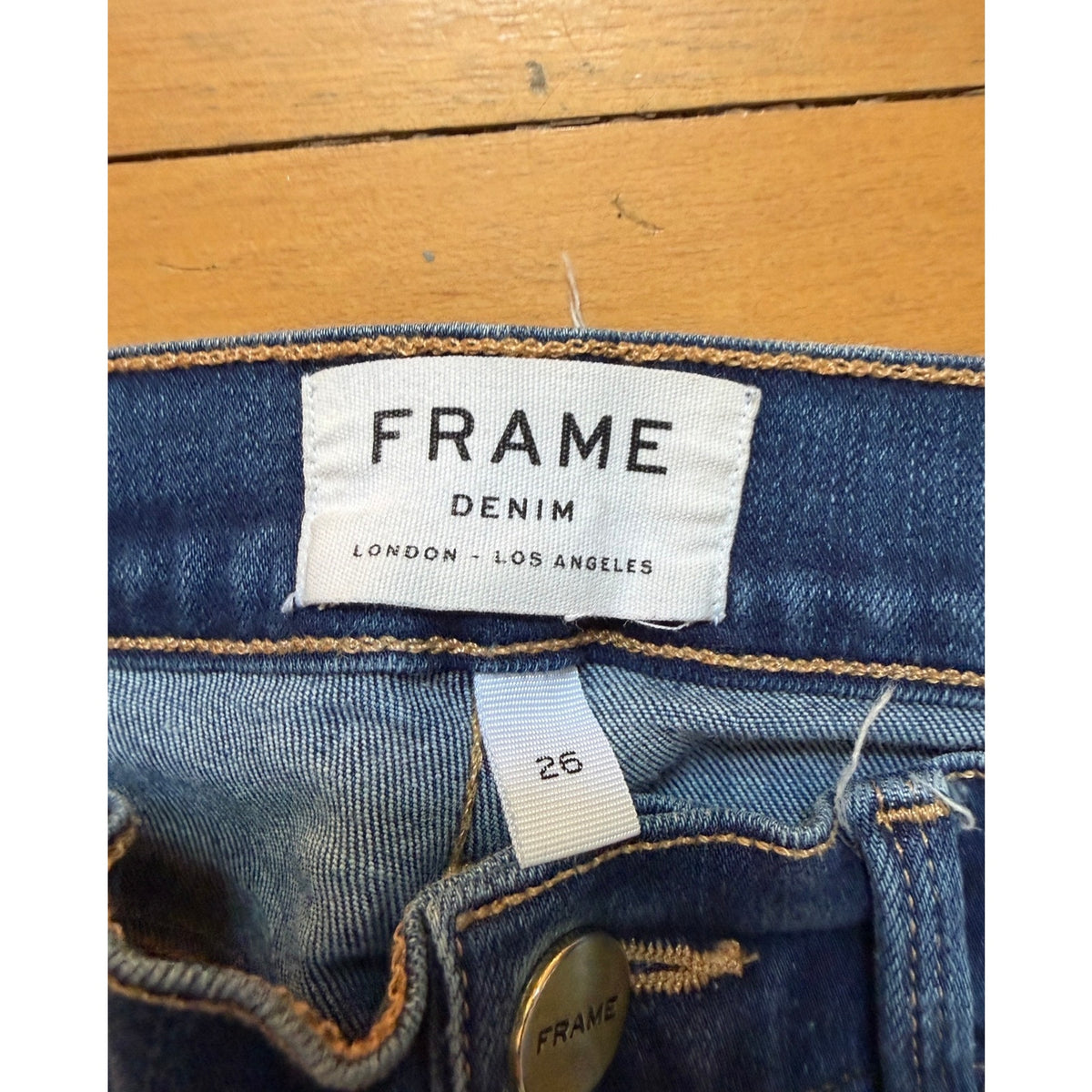 FRAME Le High Skinny Jeans 26 Columbia Road Dark Wash High Rise Stretch EUC