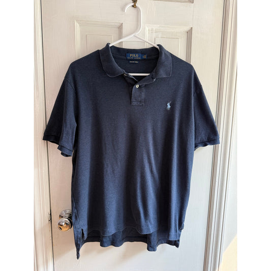Polo Ralph Lauren Navy Polo Shirt Men Cloud Blue Pony Large