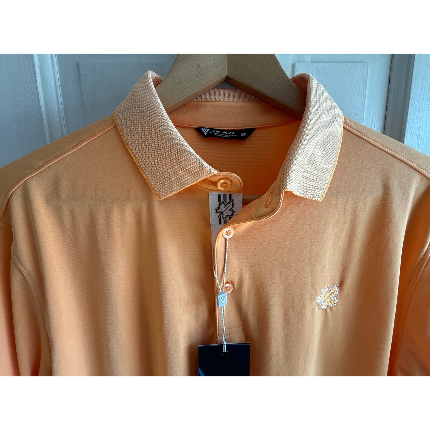 Levelwear Orange Golf Polo Shirt Size Medium NWT