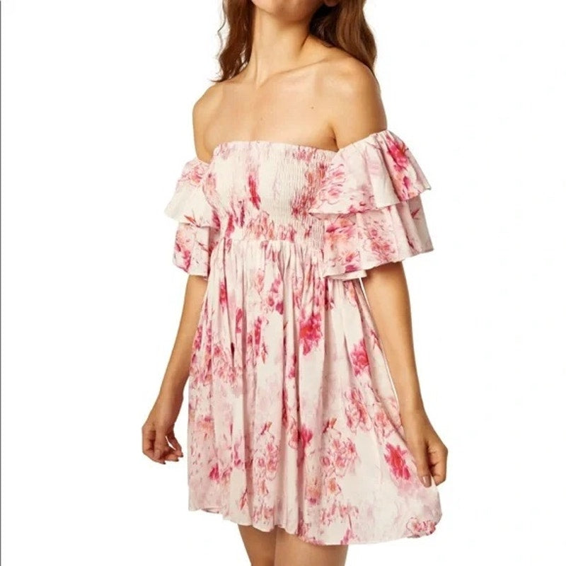 NWT MISA Los Angeles Dina Abstract Floral Smocked Mini Dress 🌸 Sold Out! Sz M