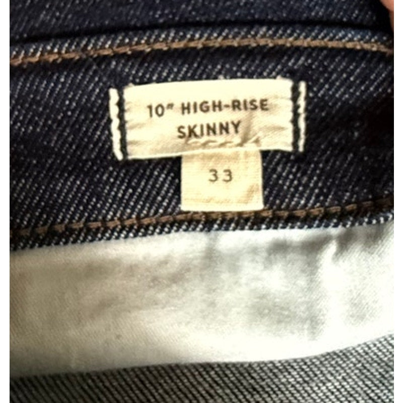 Madewell 10" High-Rise Skinny Jeans in Dark Wash - Size 33 - EUC