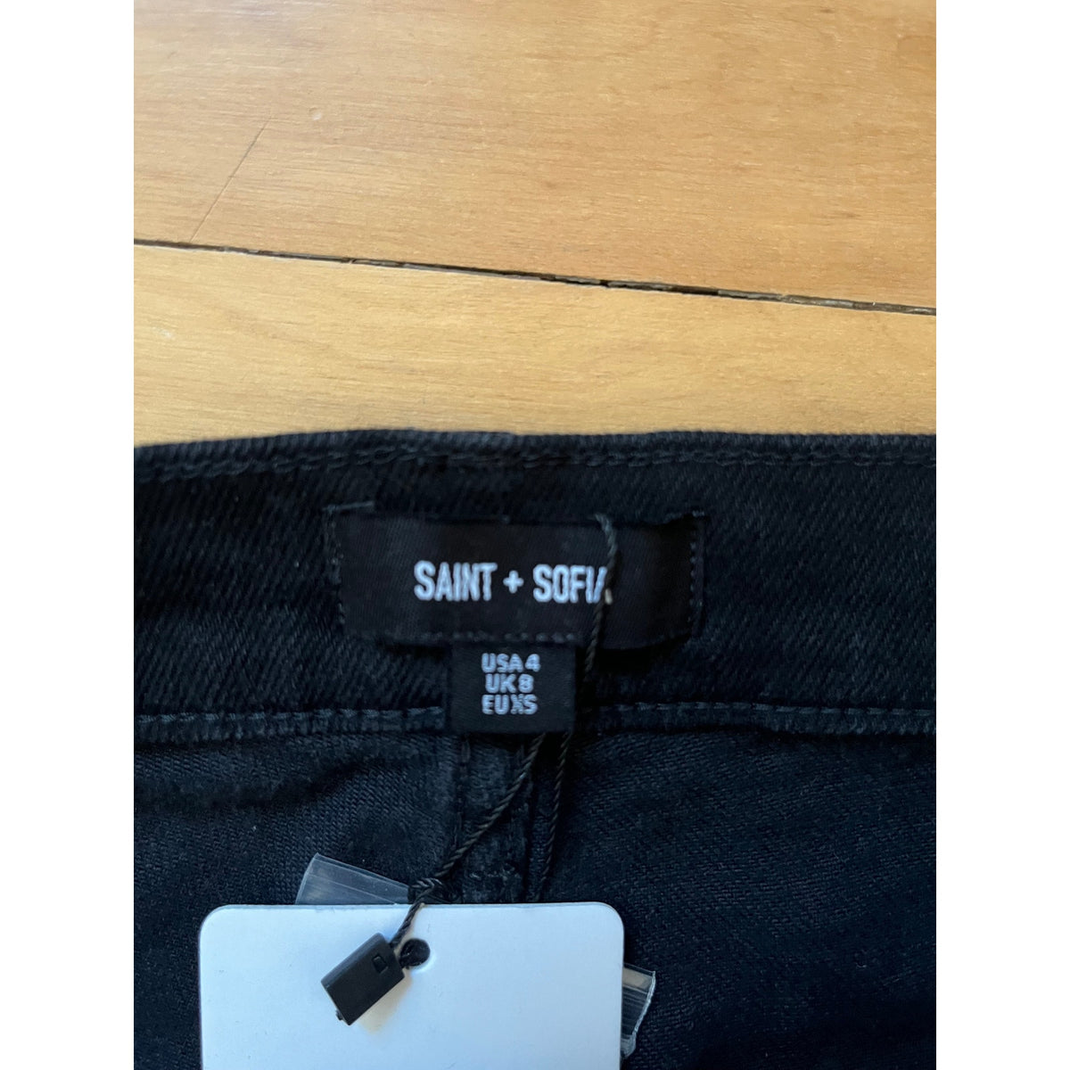 Saint + Sofia Bowie Stretch Flare Jeans Black NWT Sz 4 Short High Rise Retro 70s