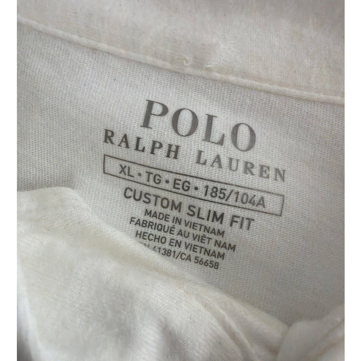 Polo Ralph Lauren XL White Polo Shirt Men's Gray Pony