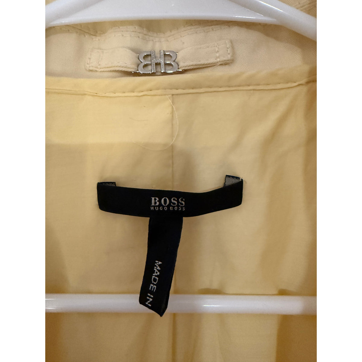 Hugo Boss Women's Canary Yellow Raincoat - Size 14