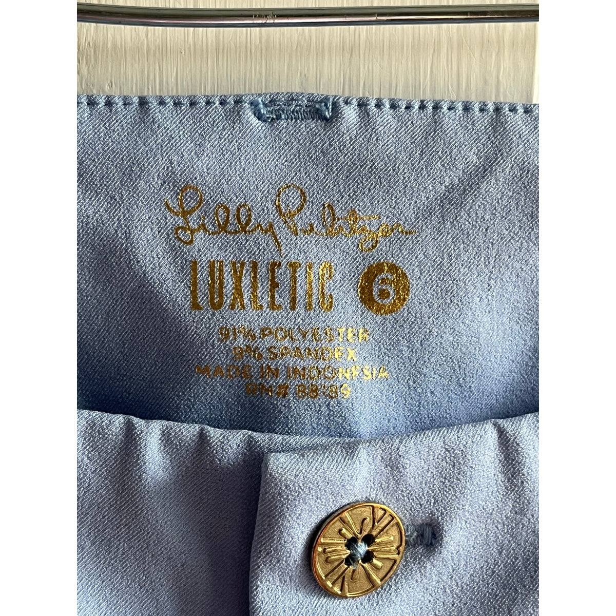 Lilly Pulitzer Luxletic Fairway Performance Golf Shorts Periwinkle Blue Sz 6