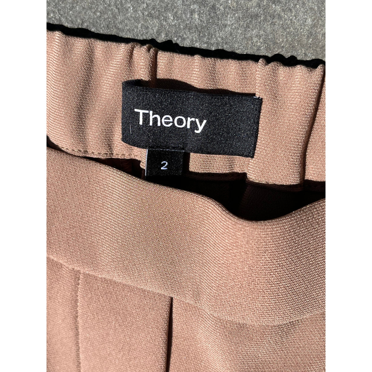 Theory Treeca Pull-On Pant 2 Black Slim Straight Cropped Dress Pant Essential 💼