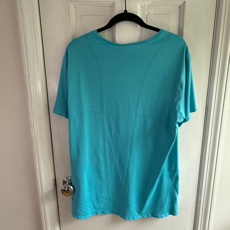 Lululemon Men's Short Sleeve Training Top Large L Electric Blue EUC