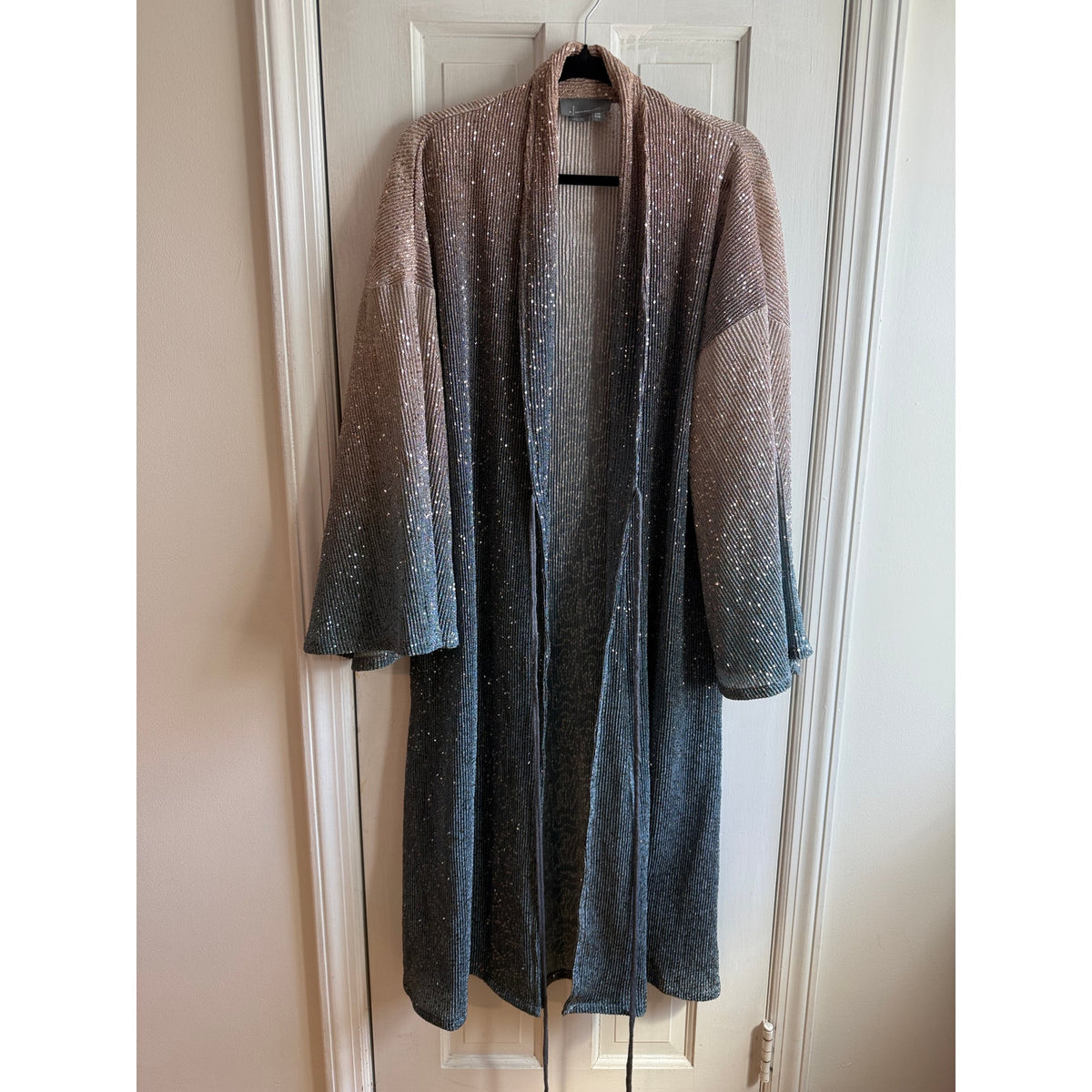 Anthropologie Sparkly Sequin Long Cardigan One Size - Stevie Nicks Boho Duster