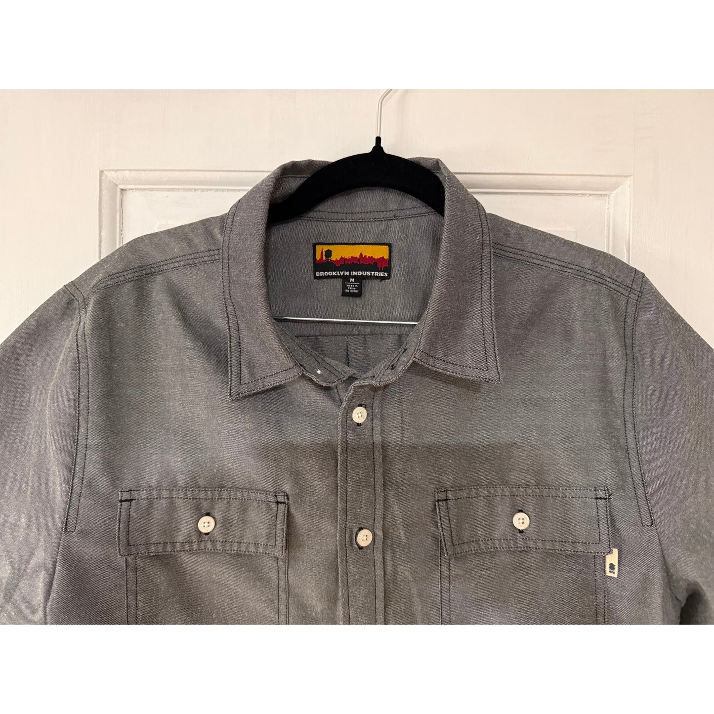 Brooklyn Industries Gray Button Down Short Sleeve Shirt  - Small