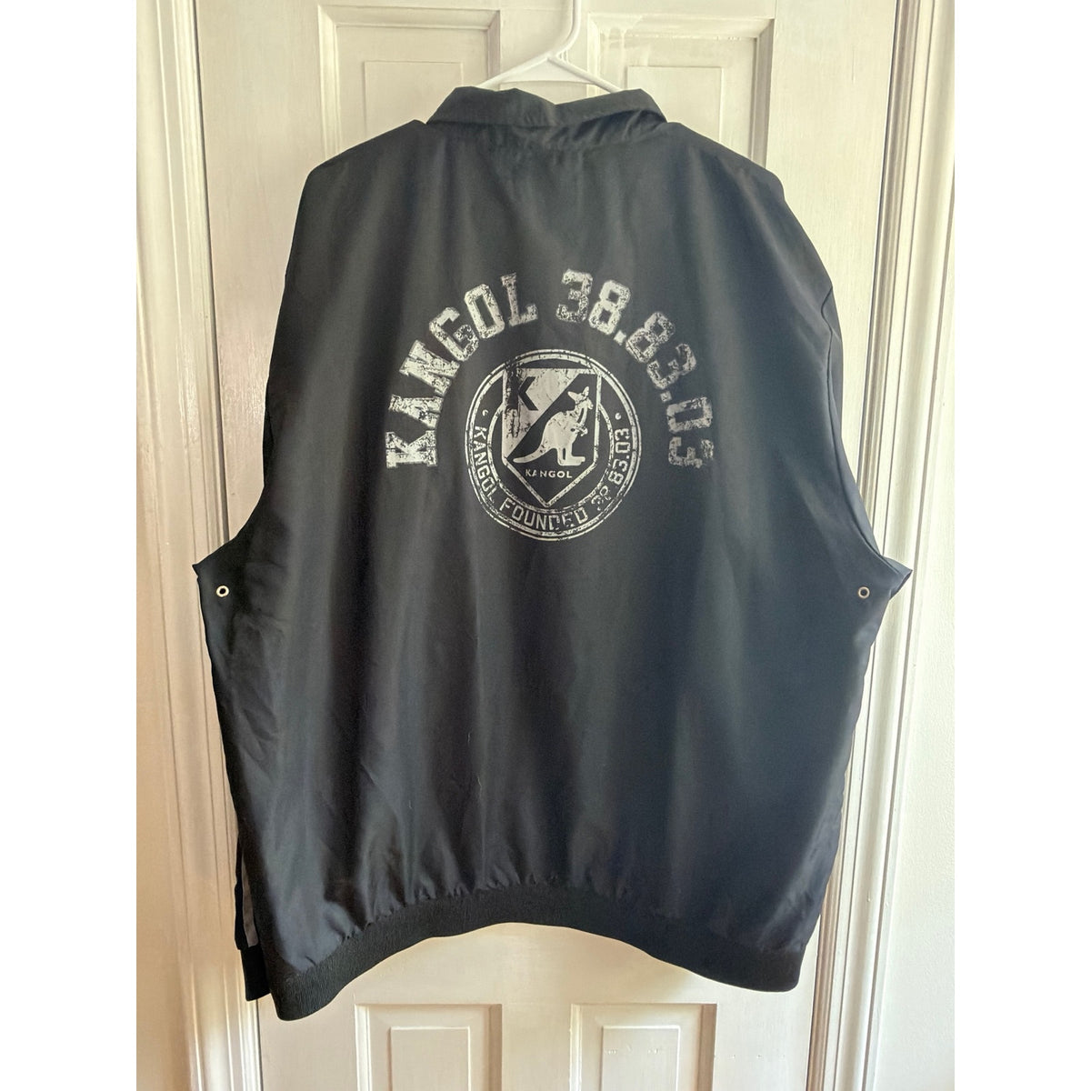 Kangol Vintage Style Quarter Zip Windbreaker Pullover Jacket Black XL