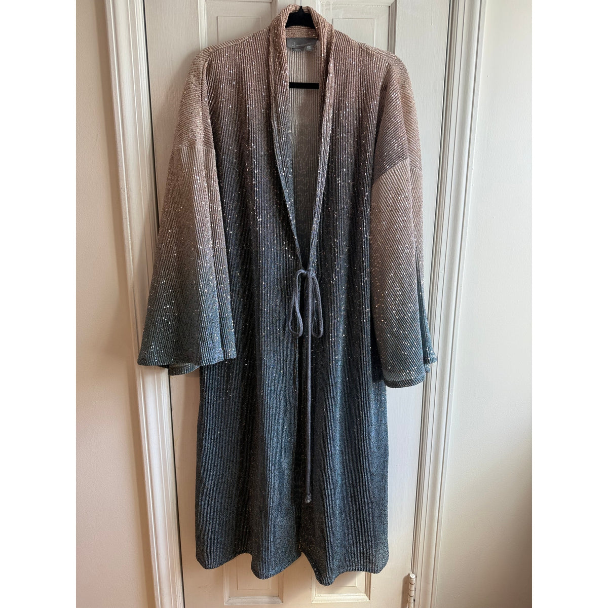 Anthropologie Sparkly Sequin Long Cardigan One Size - Stevie Nicks Boho Duster