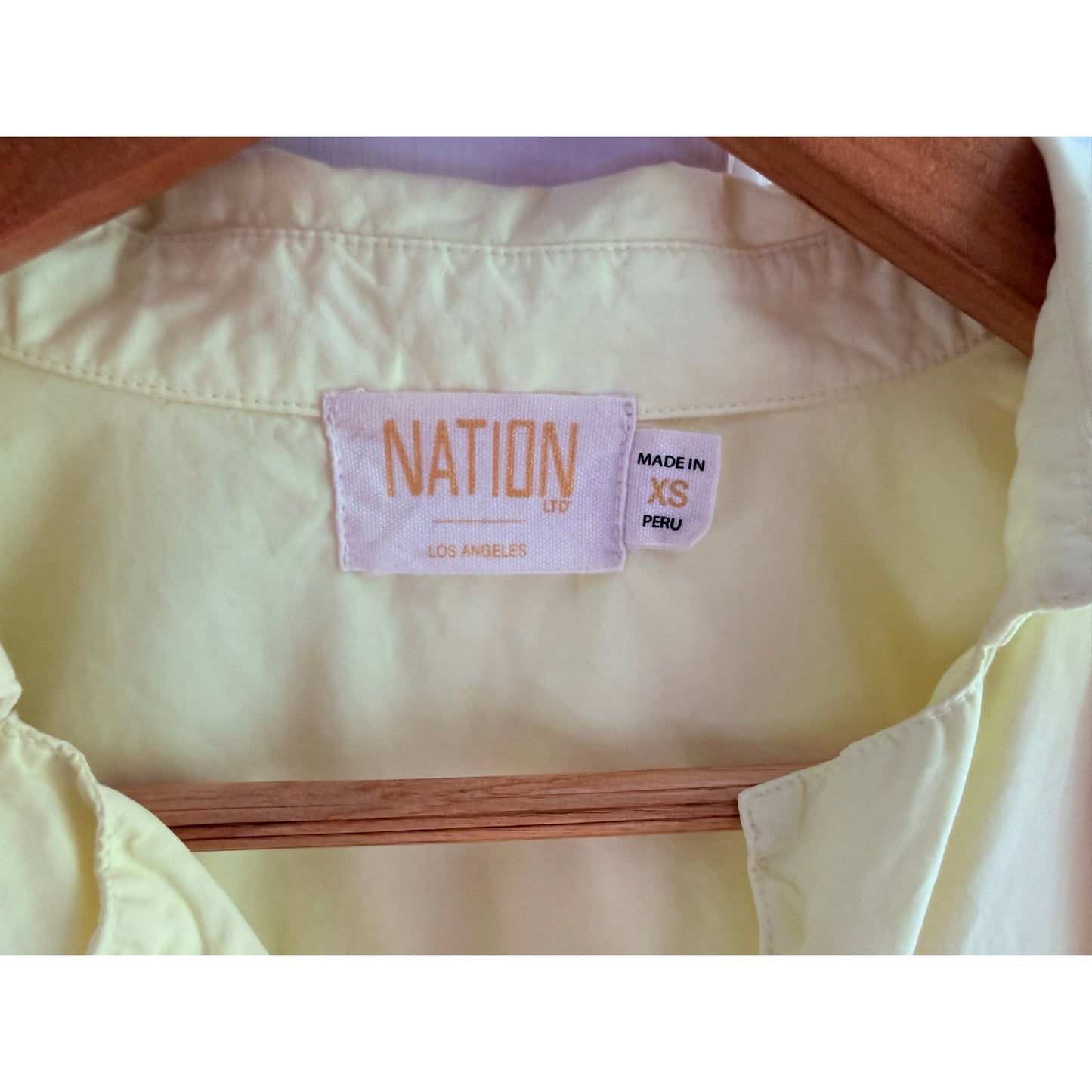 Nation LTD Women’s Size XS Soft Pima Cotton Yellow Short Sleeve Top Blouse EUC
