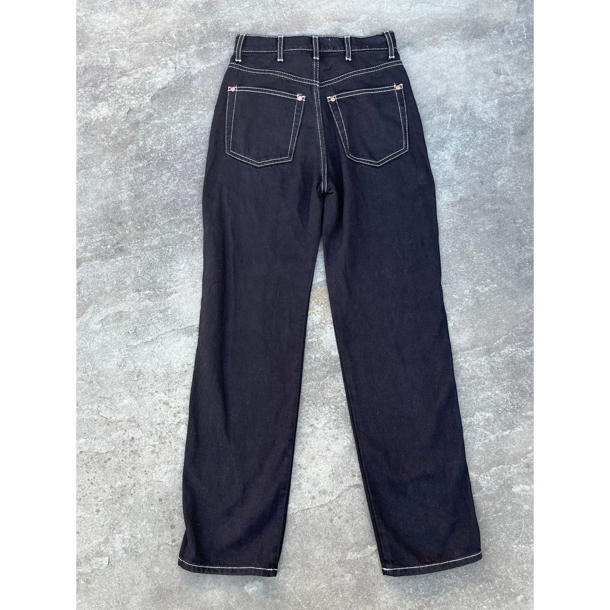 ✨ Reformation Cowboy Black Contrast Stitch High Rise Straight Jeans 23 ✨