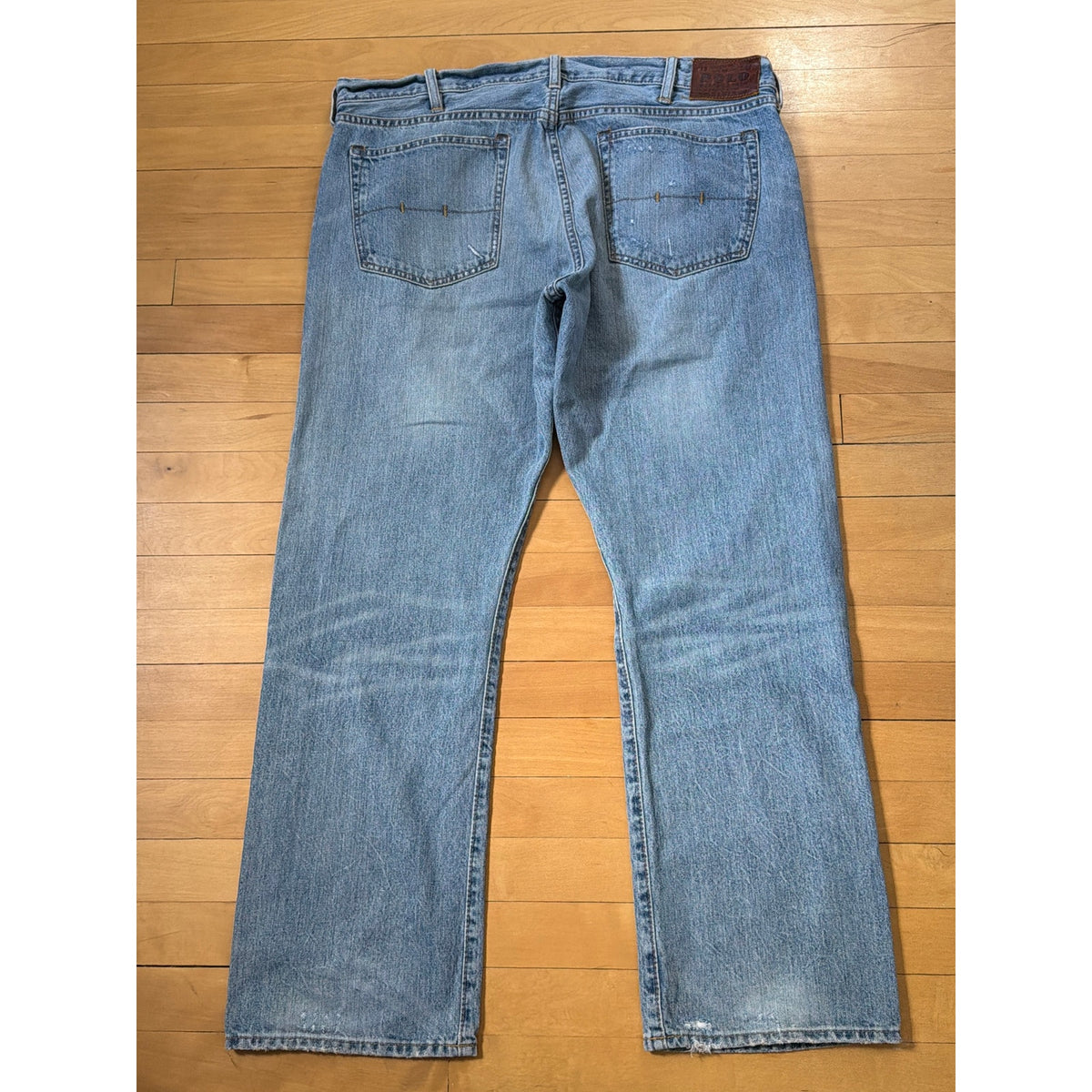 Vintage Polo Ralph Lauren Size 38 x 30  Blue Wide Leg Mens Jeans