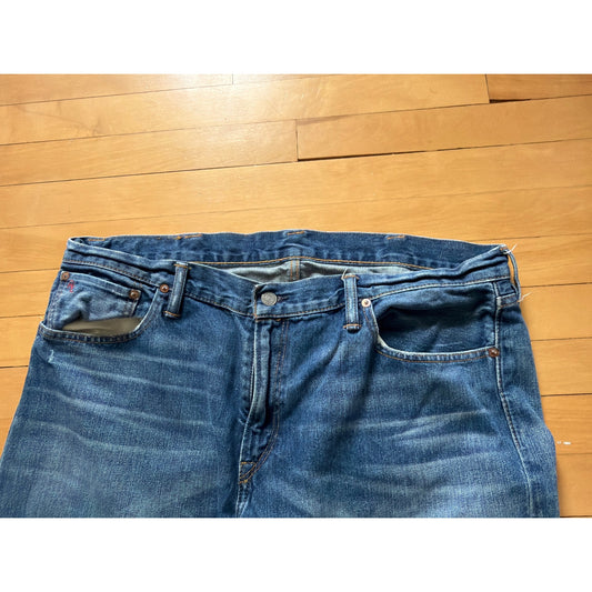Vintage Polo Ralph Lauren Size 38 x 30  Blue Wide Leg Mens Jeans