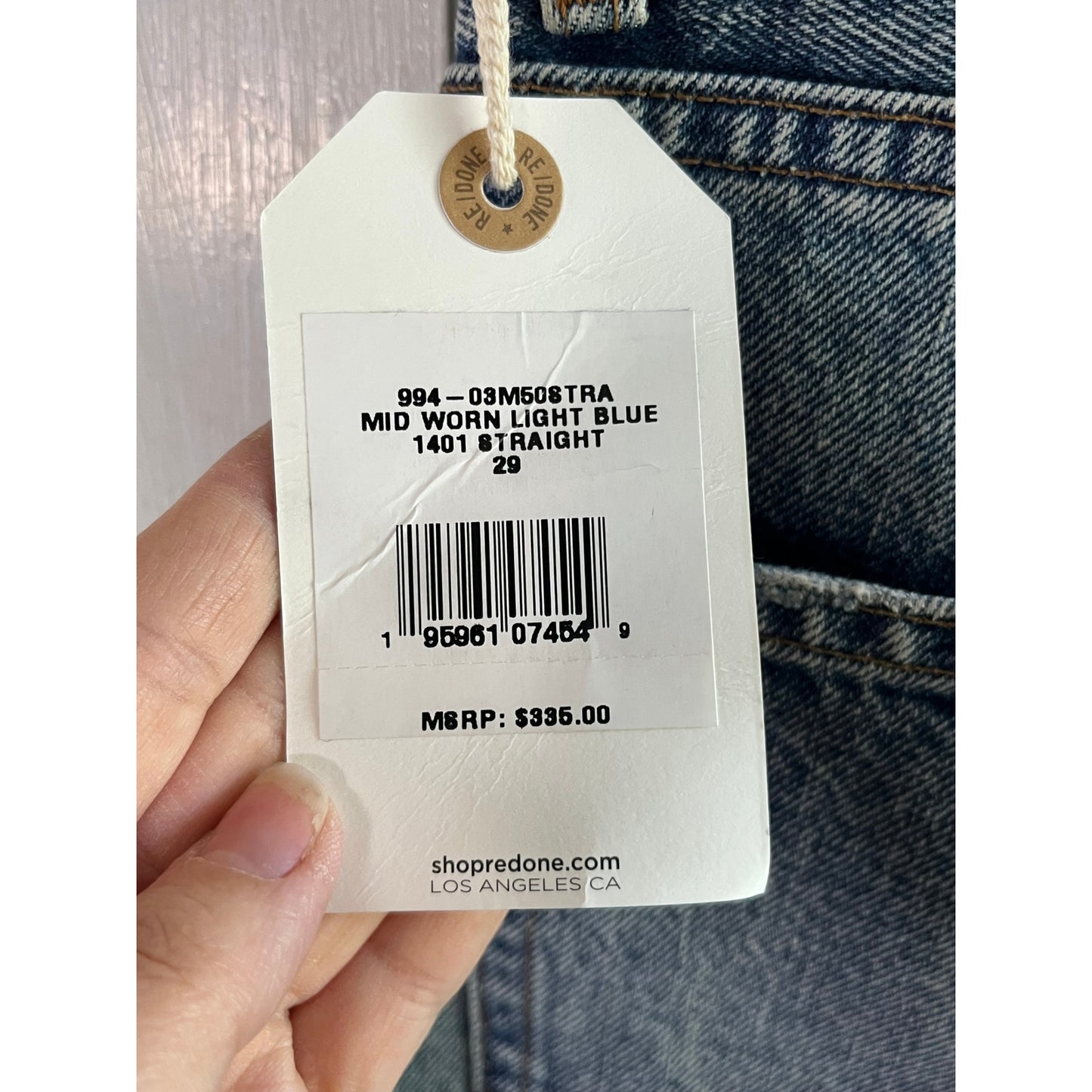 NWT RE/DONE Men's 1401 Straight Jeans - Mid Worn Light Blue 👖✨